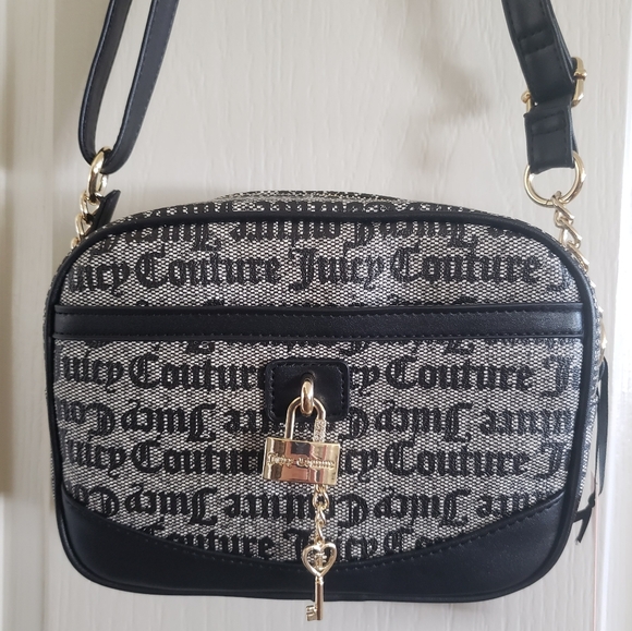 Juicy Couture Eastside Westside Camera Black/Beige Crossbody Bag NWT - Picture 7 of 16